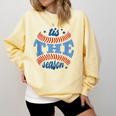 Tis The Season Baseball Mom Enthusiast Joy Comfort Colors Sweatshirt Blue Spruce