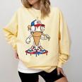 USA Patriotic Baseball Ice Cream Cone Freedom Comfort Colors Sweatshirt Blue Spruce USA Patriotic Baseball Ice Cream Cone Freedom Comfort Colors Sweatshirt Blue Spruce