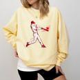 Valentines Day Baseball Batter Silhouette Heart For Men Boys Comfort Colors Sweatshirt Blue Spruce