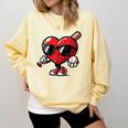 Valentines Day Baseball Heart Bat Sunglasses Men Boys Kids Comfort Colors Sweatshirt Blue Spruce