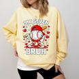 Valentines Day Six Seven Bruh 6 7 Meme Baseball Drip Boys Comfort Colors Sweatshirt Blue Spruce