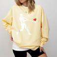 Valentines US Baseball Player Silhouette Heart Comfort Colors Sweatshirt Blue Spruce