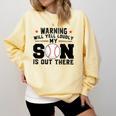 Warning Will Yell Loudly My Son Baseball Mom Comfort Colors Sweatshirt Blue Spruce Warning Will Yell Loudly My Son Baseball Mom Comfort Colors Sweatshirt Blue Spruce