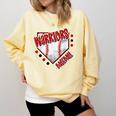 Warriors Home Plate Baseball Sports Baseball Mom Comfort Colors Sweatshirt Blue Spruce