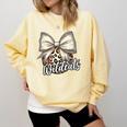 Wildcats Baseball Leopard Print Coquette Bow Mascot Game Day Comfort Colors Sweatshirt Blue Spruce Wildcats Baseball Leopard Print Coquette Bow Mascot Game Day Comfort Colors Sweatshirt Blue Spruce