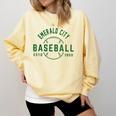 Wizard Of Oz Emerald City Baseball Costume Halloween Comfort Colors Sweatshirt Blue Spruce Wizard Of Oz Emerald City Baseball Costume Halloween Comfort Colors Sweatshirt Blue Spruce