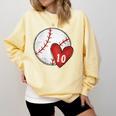 Womens Custom Baseball Mom Number 10 Heart For Mom Mommy Comfort Colors Sweatshirt Blue Spruce Womens Custom Baseball Mom Number 10 Heart For Mom Mommy Comfort Colors Sweatshirt Blue Spruce