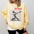 Women's I Hit 100 Days Of School Baseball 100th Day Boys Kids Comfort Colors Sweatshirt Blue Spruce