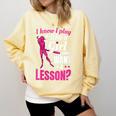 Women's Play Like A Girl Softball Baseball Girls Comfort Colors Sweatshirt Blue Spruce