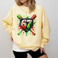 Xmas Baseball Six Seven 67 Meme Ice Cream Drip Men Women Comfort Colors Sweatshirt Blue Spruce Xmas Baseball Six Seven 67 Meme Ice Cream Drip Men Women Comfort Colors Sweatshirt Blue Spruce