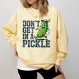 Youth Baseball Catcher Humor Don’t Get In A Pickle Comfort Colors Sweatshirt Blue Spruce