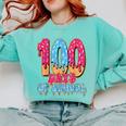 100 Days Of School Baseball Drip 100th Day Of School Comfort Colors Sweatshirt Butter