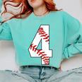 4 Laces 4th Birthday Boy Four Years Baseball Mom T-Shirt Comfort Colors Sweatshirt Butter