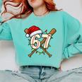 67 Baseball Xmas Lights Santa Hat Holiday Comfort Colors Sweatshirt Butter 67 Baseball Xmas Lights Santa Hat Holiday Comfort Colors Sweatshirt Butter