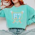 67 Ice Cream Drip Baseball Meme Six Seven Gen Alpha Comfort Colors Sweatshirt Butter