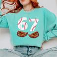 67 Trend Baseball Glove Number Style Comfort Colors Sweatshirt Butter 67 Trend Baseball Glove Number Style Comfort Colors Sweatshirt Butter