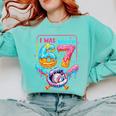 7th Birthday Boys I Was 6 Now I'm 7 Baseball Ice Cream Drip Comfort Colors Sweatshirt Butter