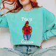 African American Baseball Mom Pisces Queen Zodiac Sign Comfort Colors Sweatshirt Butter