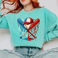 American Baseball Drip Graffiti Ball And Bat Comfort Colors Sweatshirt Butter