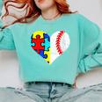 Autism Baseball Heart Autism Puzzle Baseball Mom Comfort Colors Sweatshirt Butter