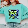 Awesome 67 Baseball Drip Effect Baseball 6-7 Meme Graphic Premium Tri-Blend Comfort Colors Sweatshirt Butter