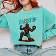 Backstop Catcher Baseball Graphic Comfort Colors Sweatshirt Butter