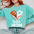 Ball Mom Heart Soccer Basketball Baseball Football Mom Comfort Colors Sweatshirt Butter