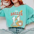 This Baller Is Now 11 Year Baseball Player 11th Birthday Boy Comfort Colors Sweatshirt Butter