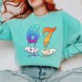 Baseball 67 Ice Cream Drip Six Seven Boys Meme Comfort Colors Sweatshirt Butter