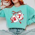 Baseball 67 Six Seven Gen Alpha Meme Valentine's Day Comfort Colors Sweatshirt Butter