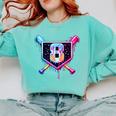 Baseball 8 Year Old Ice Cream Drip 8th Birthday Party Comfort Colors Sweatshirt Butter