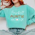 Baseball Auntie Leopard Baseball Heart Comfort Colors Sweatshirt Butter