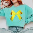 Baseball Bow Baseball Mom Women Baseball Mama Comfort Colors Sweatshirt Butter
