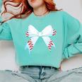 Baseball Bow Baseball Mom Women Baseball Mama Premium Comfort Colors Sweatshirt Butter
