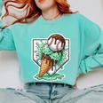 Baseball Boys Ice Cream Drip Baseball Boys Youth Mint Choco Comfort Colors Sweatshirt Butter