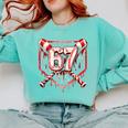 Baseball Candy Cane Drip 6 7 Six Seven Meme Christmas Boys Comfort Colors Sweatshirt Butter