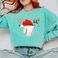 Baseball Christmas Reindeer Santa Hat Sports Player Xmas Comfort Colors Sweatshirt Butter