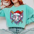 Baseball Christmas Santa Hat Baseball Christmas Drip Comfort Colors Sweatshirt Butter