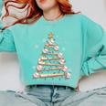 Baseball Christmas Tree Light Xmas Tees Boys Kids Men Comfort Colors Sweatshirt Butter