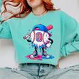 Baseball Drip 8th 8 Year Old Birthday Boys Pitcher Player Comfort Colors Sweatshirt Butter