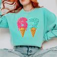 Baseball Drip Ice Cream 67 Baseball Comfort Colors Sweatshirt Butter
