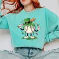 Baseball Drip Ice Cream Boys Kids Shamrock St Patricks Day Comfort Colors Sweatshirt Butter