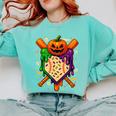 Baseball Drip Ice Cream Drip Halloween Baseball Lovers Comfort Colors Sweatshirt Butter