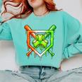 Baseball Drip Ice Cream St Patricks Day Shamrock Comfort Colors Sweatshirt Butter Baseball Drip Ice Cream St Patricks Day Shamrock Comfort Colors Sweatshirt Butter