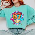 Baseball Drip Jersey Number 67 For Players & 67th Birthday Comfort Colors Sweatshirt Butter Baseball Drip Jersey Number 67 For Players & 67th Birthday Comfort Colors Sweatshirt Butter