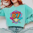 Baseball Drip Jersey Number 67 For Players & 67th Birthday Premium Tri-Blend Comfort Colors Sweatshirt Butter Baseball Drip Jersey Number 67 For Players & 67th Birthday Premium Tri-Blend Comfort Colors Sweatshirt Butter