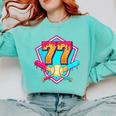 Baseball Drip Jersey Number 77 For Players & 77th Birthday Comfort Colors Sweatshirt Butter Baseball Drip Jersey Number 77 For Players & 77th Birthday Comfort Colors Sweatshirt Butter