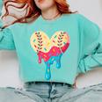 Baseball Drip Melting Ice Cream Baseball Heart Boys Girls Comfort Colors Sweatshirt Butter Baseball Drip Melting Ice Cream Baseball Heart Boys Girls Comfort Colors Sweatshirt Butter
