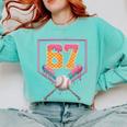 Baseball Drip Number 67 Fun Six Seven 6 7 Meme Comfort Colors Sweatshirt Butter