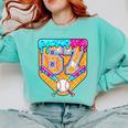 Baseball Drip Number 67 Ice Cream Home Plate Drip Comfort Colors Sweatshirt Butter Baseball Drip Number 67 Ice Cream Home Plate Drip Comfort Colors Sweatshirt Butter